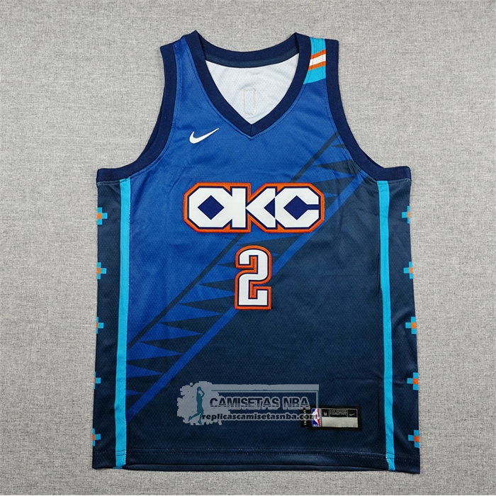 Camiseta Nino Oklahoma City Thunder Shai Gilgeous Alexander NO 2 Ciudad 2025-26 Azul